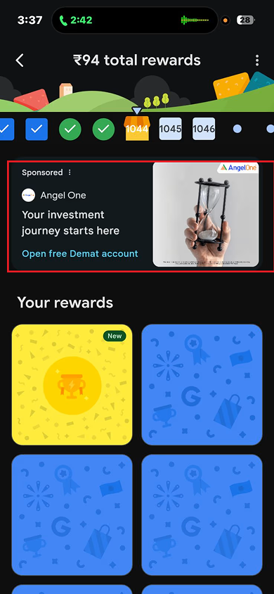Google Pay in-app ad