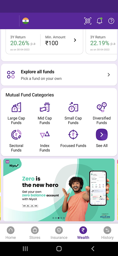 PhonePe in-app ad