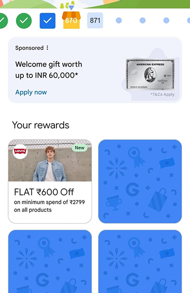 Google Pay Offers tab
